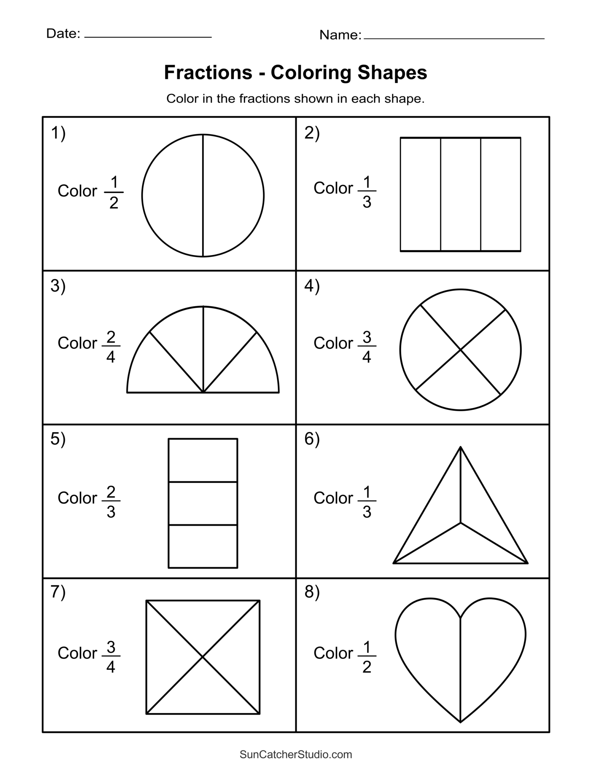 Fractions Worksheets For 2019 Educative Printable