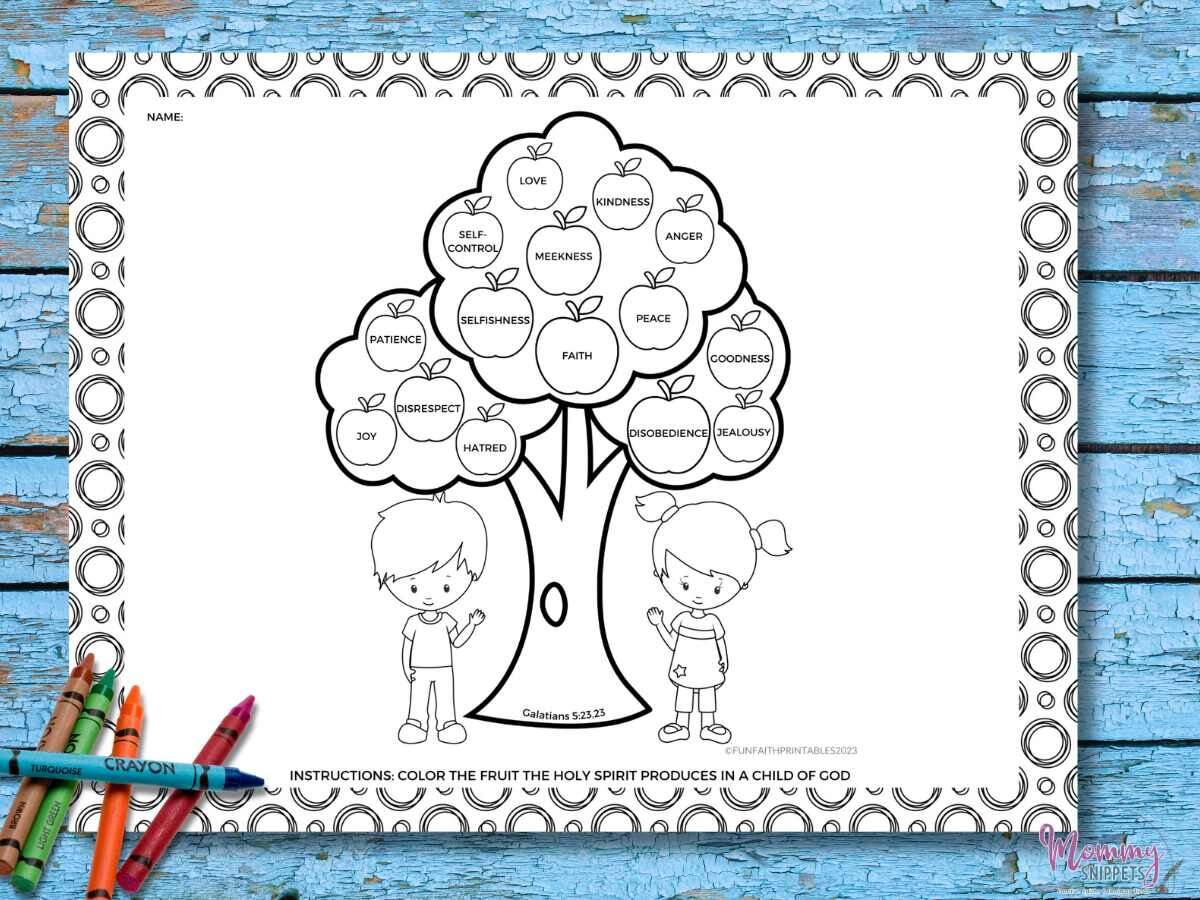 Free Printable Fruit Of The Spirit Activity Sheet For Kids