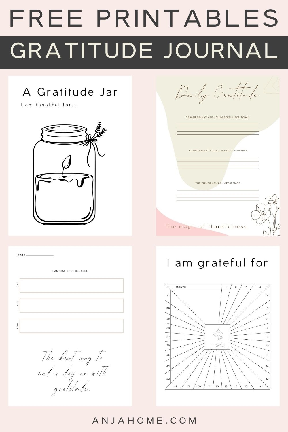 Free Printable Gratitude Journal Pdf With Prompts AnjaHome Gratitude Worksheets Free Printables