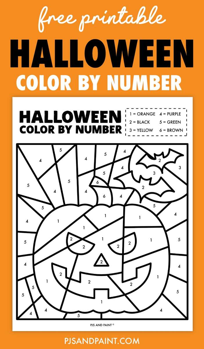 Free Printable Halloween Color By Number Worksheet