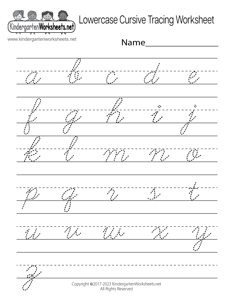 Free Printable Lowercase Cursive Tracing Worksheet Learn Flowing Lowercase Cursive With Fun Tracing Sheets