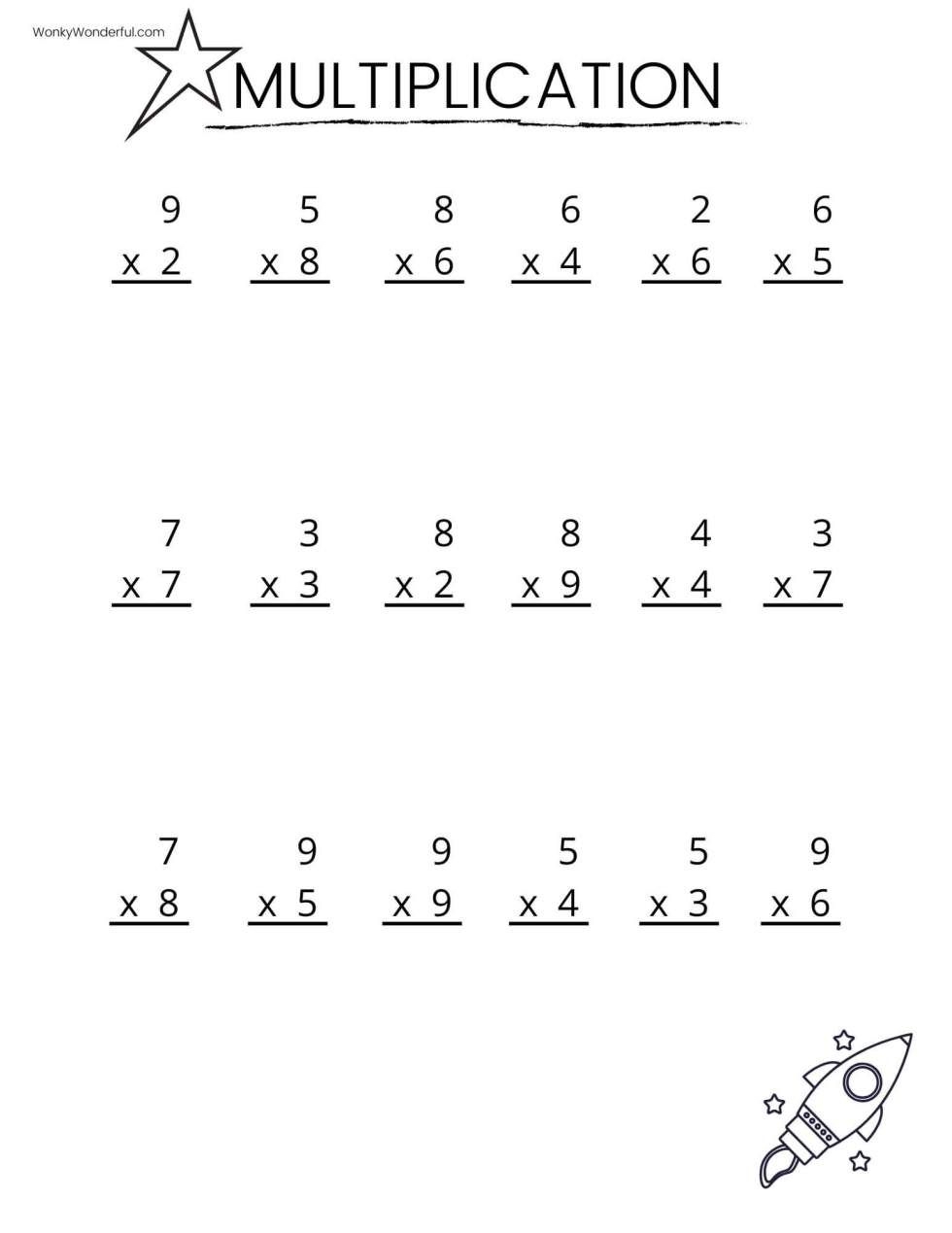 FREE PRINTABLE MULTIPLICATION WORKSHEETS WonkyWonderful FREE PRINTABLE MULTIPLICATION WORKSHEETS WonkyWonderful