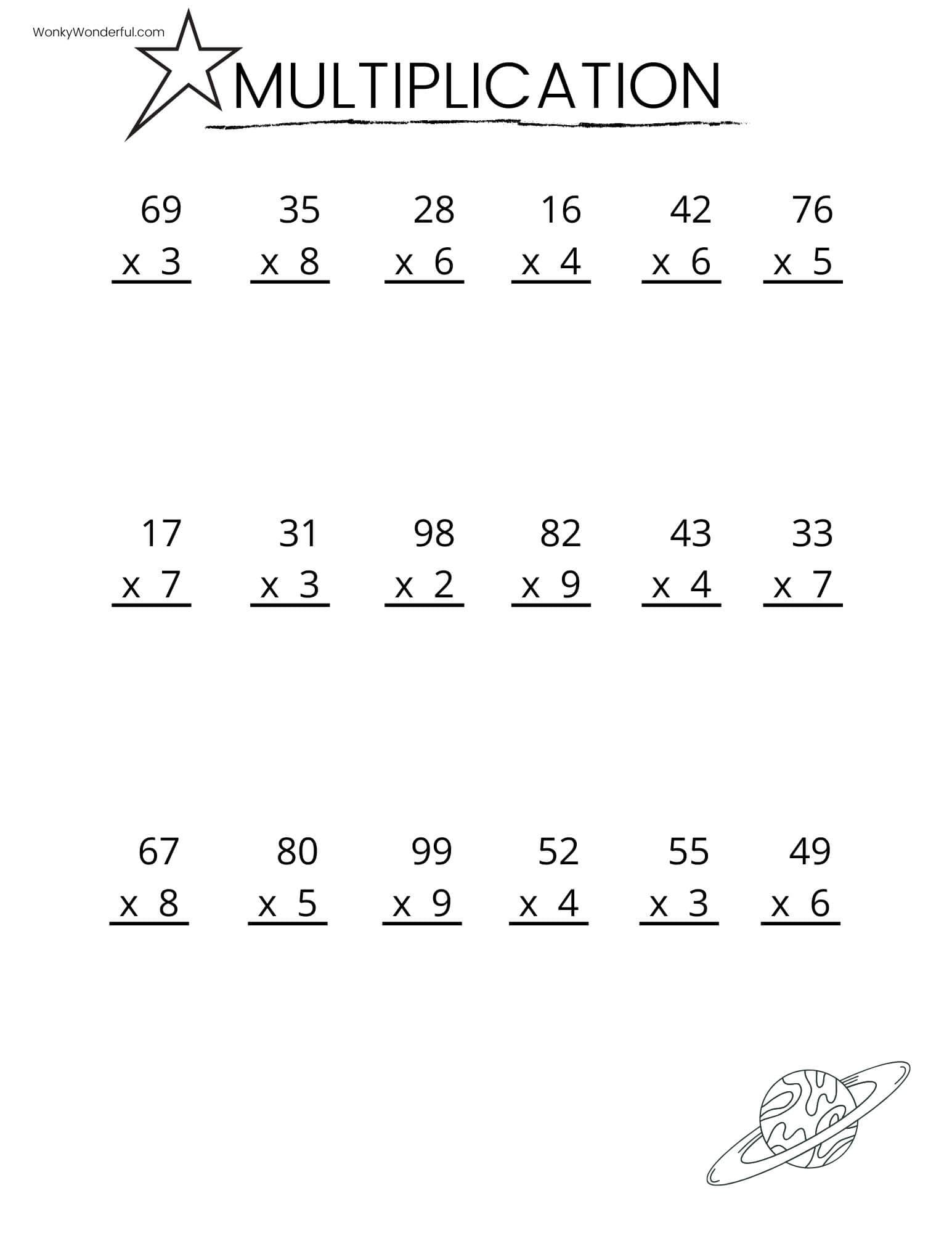 Multiplication Worksheets For Grade 3