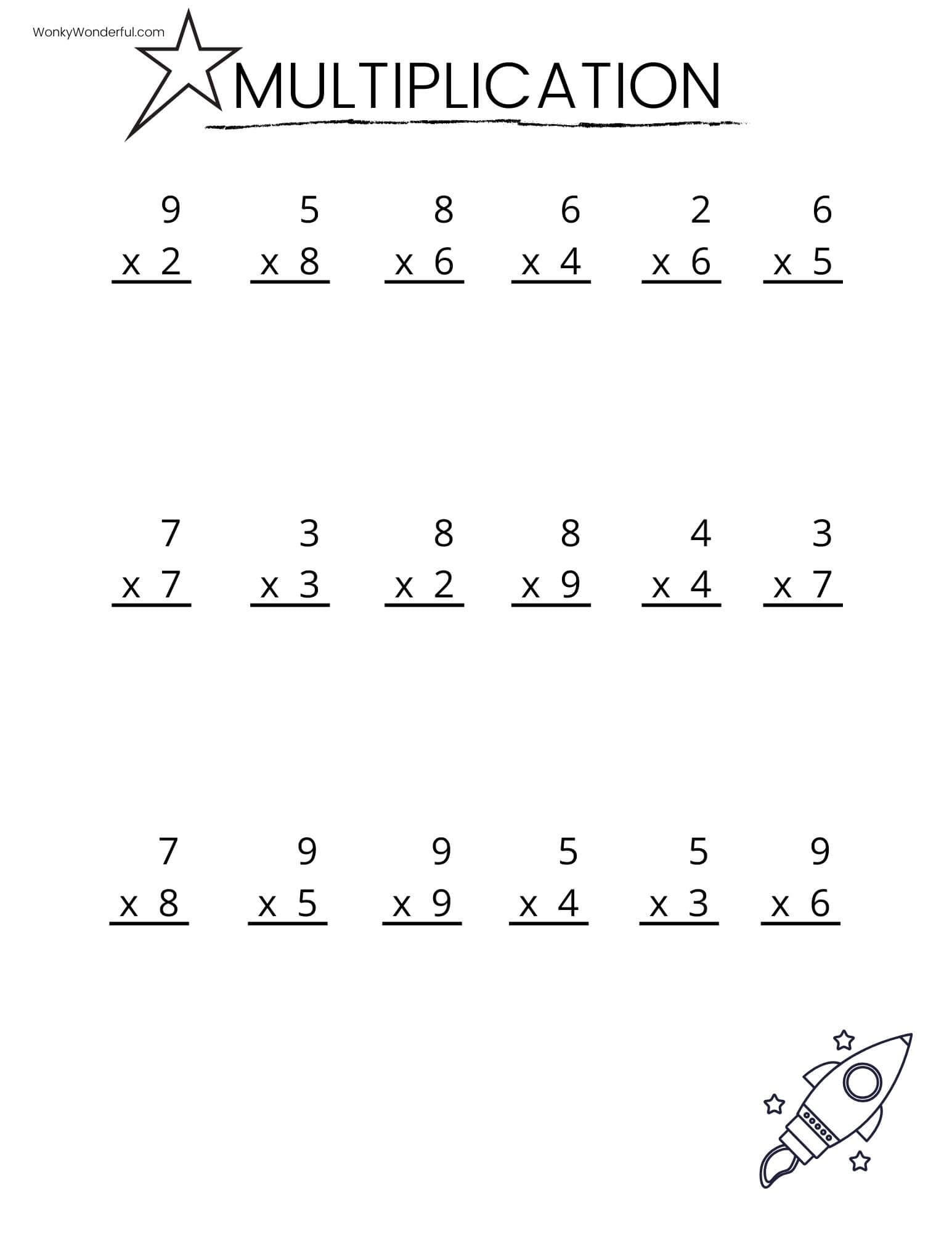 FREE PRINTABLE MULTIPLICATION WORKSHEETS WonkyWonderful Free Printable 2nd Grade Math Worksheets Canva