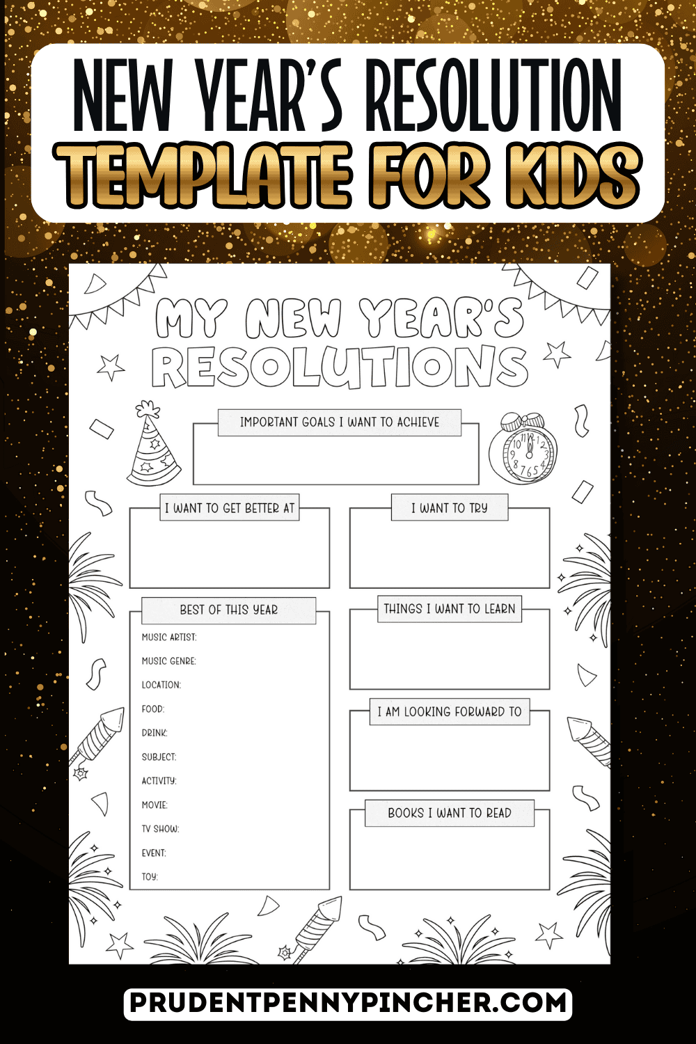 Free Printable New Year S Resolution Template For Kids 2026 Prudent Penny Pincher