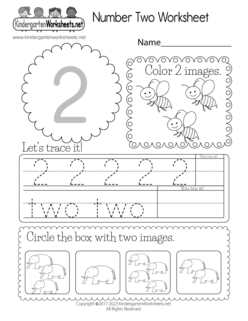 Free Printable Number Two Worksheet Number 2 Worksheets