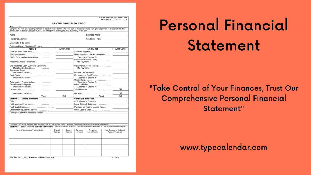 Free Printable Personal Financial Statement Templates PDF Word Excel Free Printable Personal Financial Statement Templates PDF Word Excel