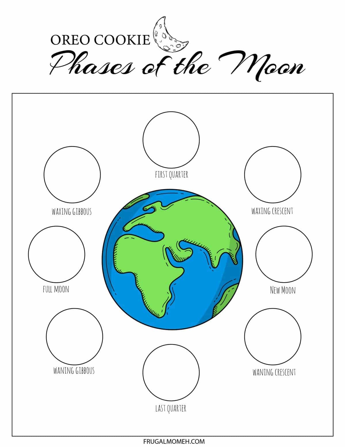 Moon Phases Oreo Worksheet Astronomy Activity