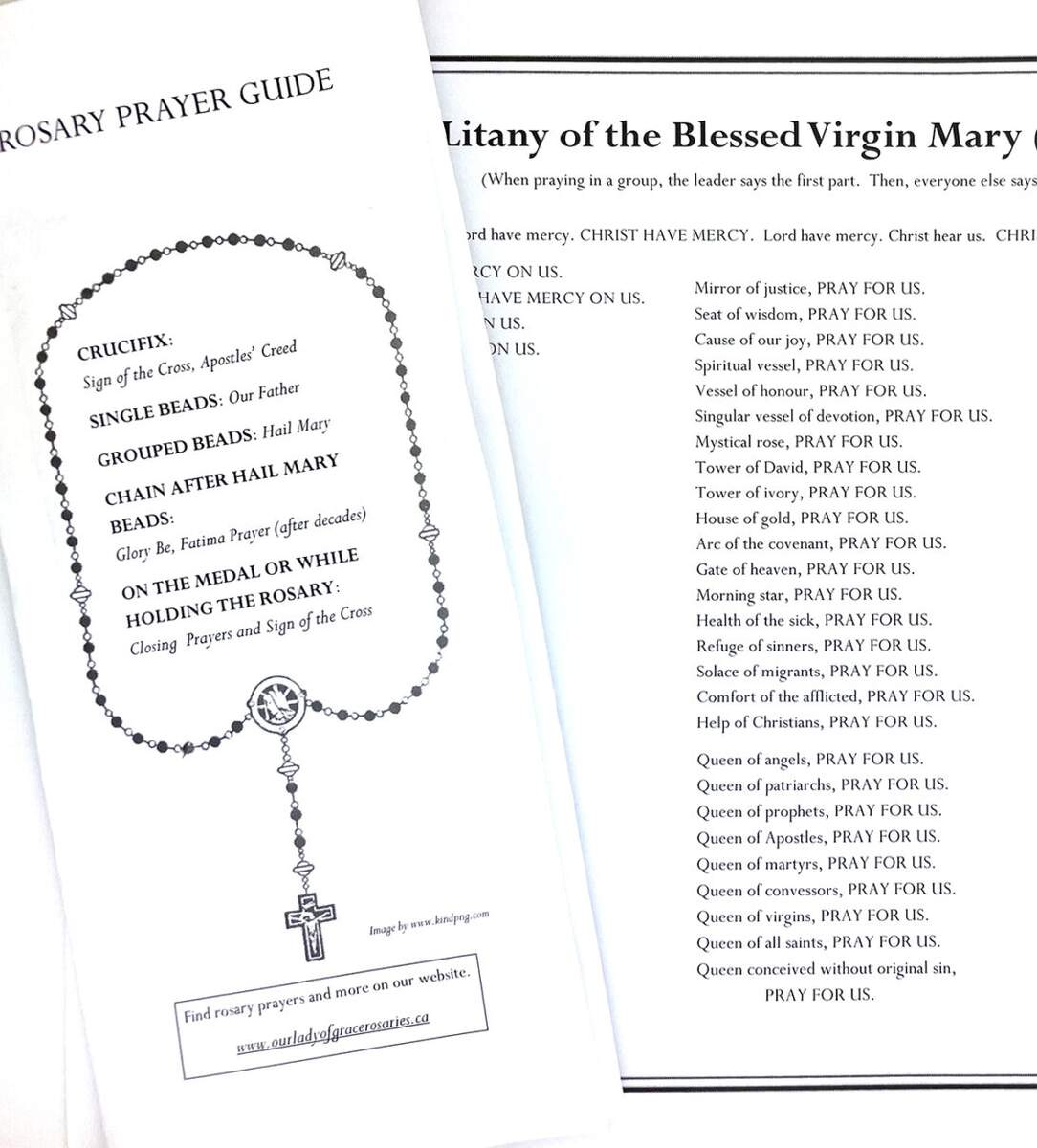 Free Printable Prayers Our Lady Of Grace Rosaries