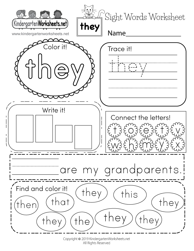 Sight Word Look Worksheet Free Printable Digital PDF