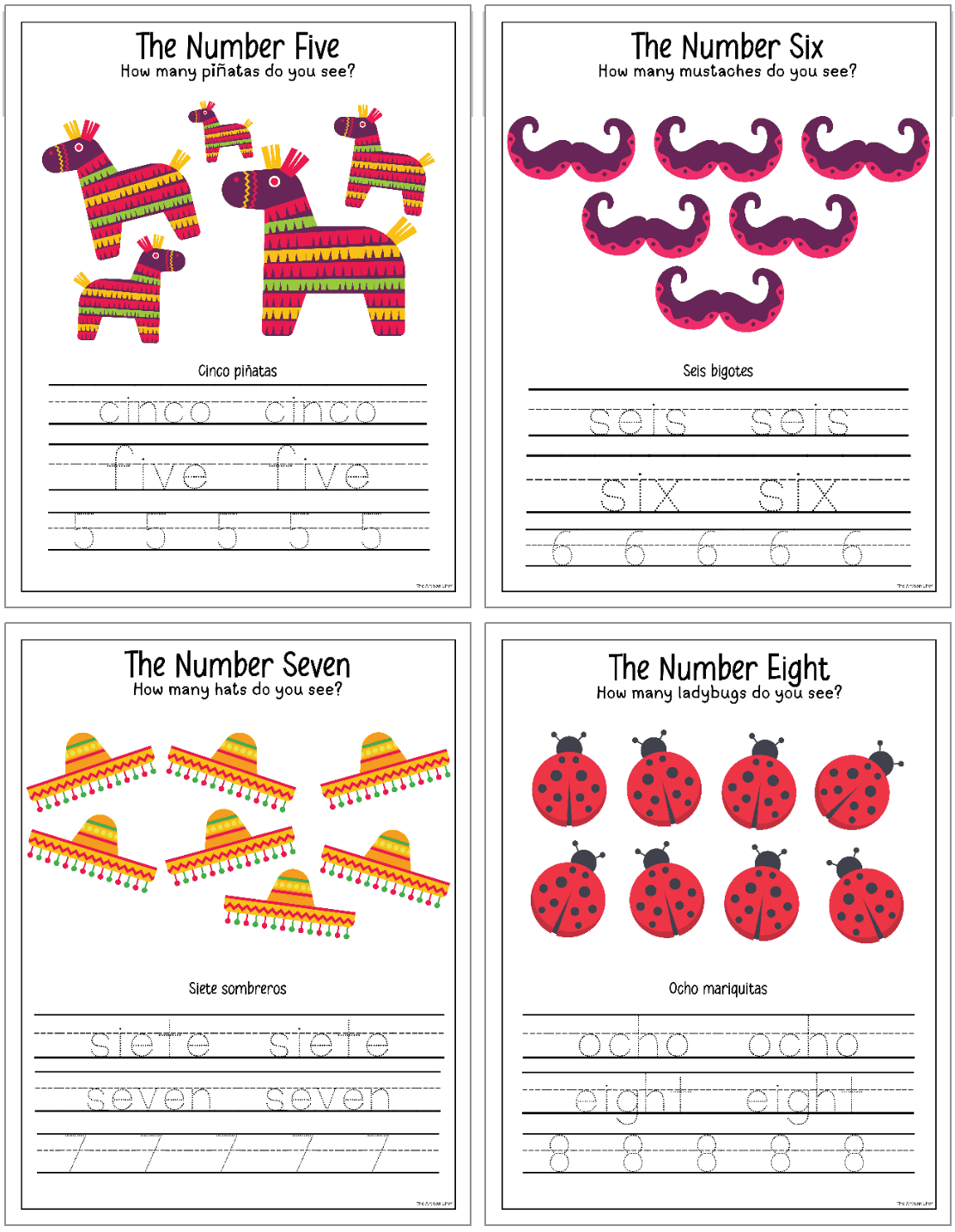 Free Spanish Numbers Practice Worksheets Hearts Edition Professor Pepper