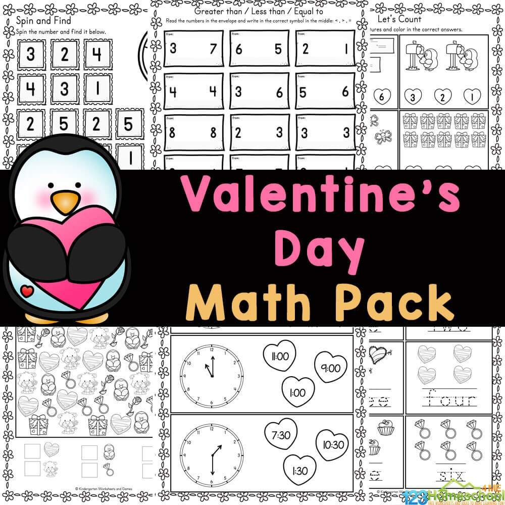 FREE Printable Valentine S Day Math Worksheets Valentine S Day Addition Math Worksheets Multiple Etsy