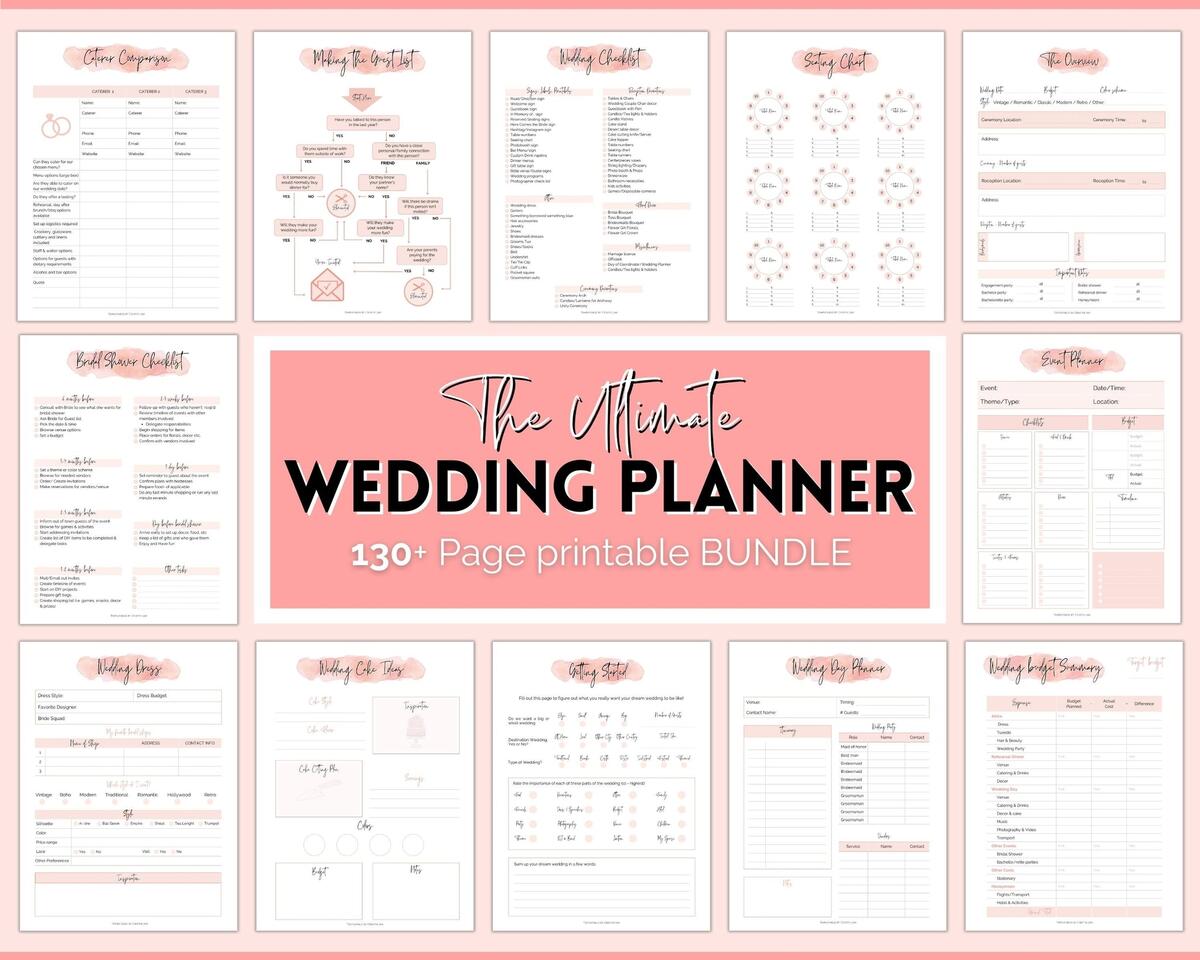 Free Printable Wedding Planner Printable Party Favors How To Put Together Your Perfect FREE Wedding Binder 42 Free Wedding Printables Happily Ever After Etc