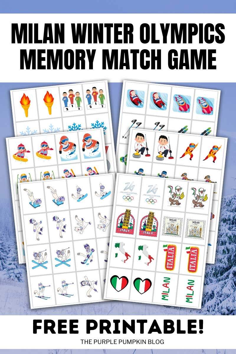 Free Printable Winter Olympics Memory Match Game Cards 15 Free Olympic Printables For Kids Coloring Pages Medal Count Score Sheets Bingo And More