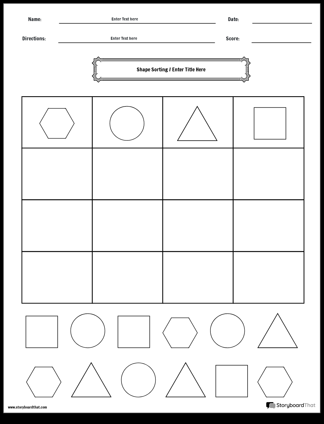 Free Shape Sorting Worksheets By Storyboard That Free Shape Sorting Worksheets By Storyboard That