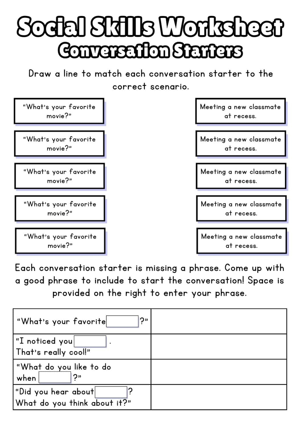Free Social Skills Worksheets 2026 Social Skills For Autism Worksheets Printable