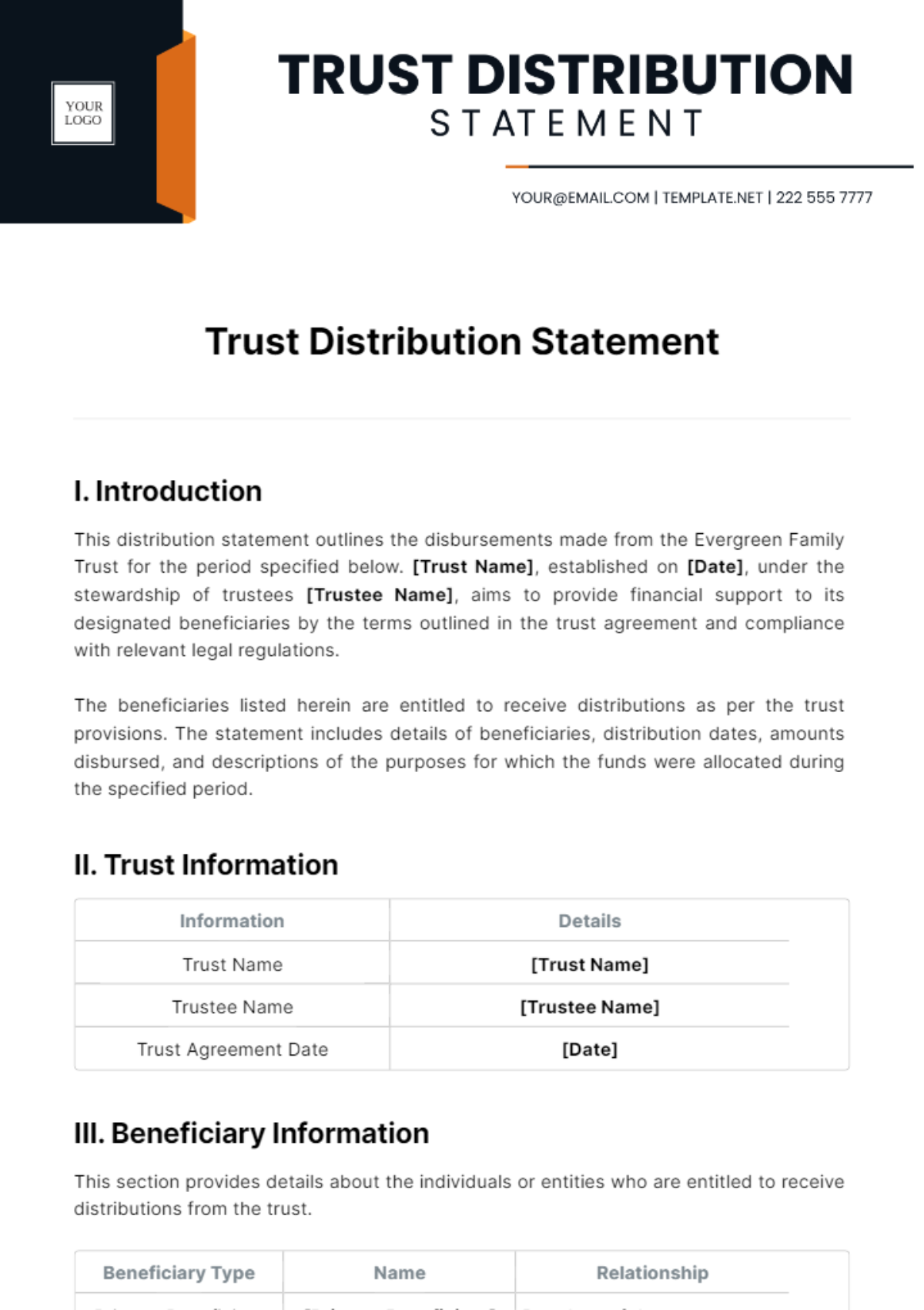 Free Trust Distribution Statement Template To Edit Online Free Trust Distribution Statement Template To Edit Online