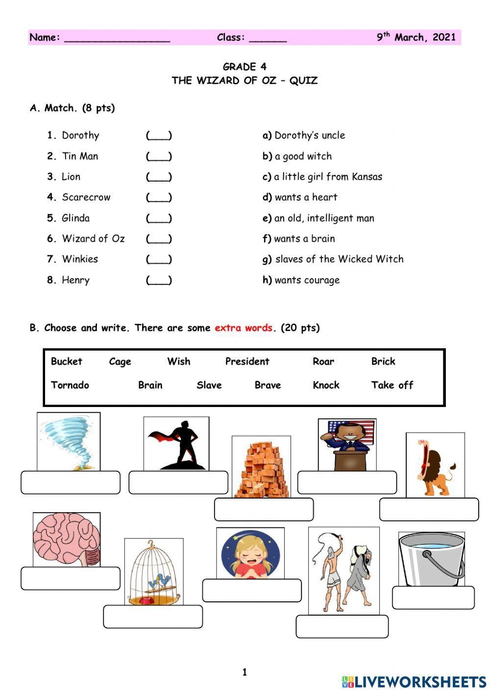 Free Wizard Of Oz Worksheet Download Free Wizard Of Oz Worksheet Png Images Free Worksheets On Clipart Library