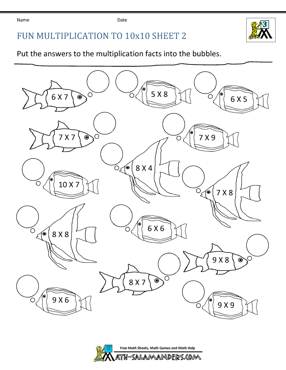 Fun Multiplication Worksheets To 10x10 Free Multiplication Worksheet To Use And Print Canva