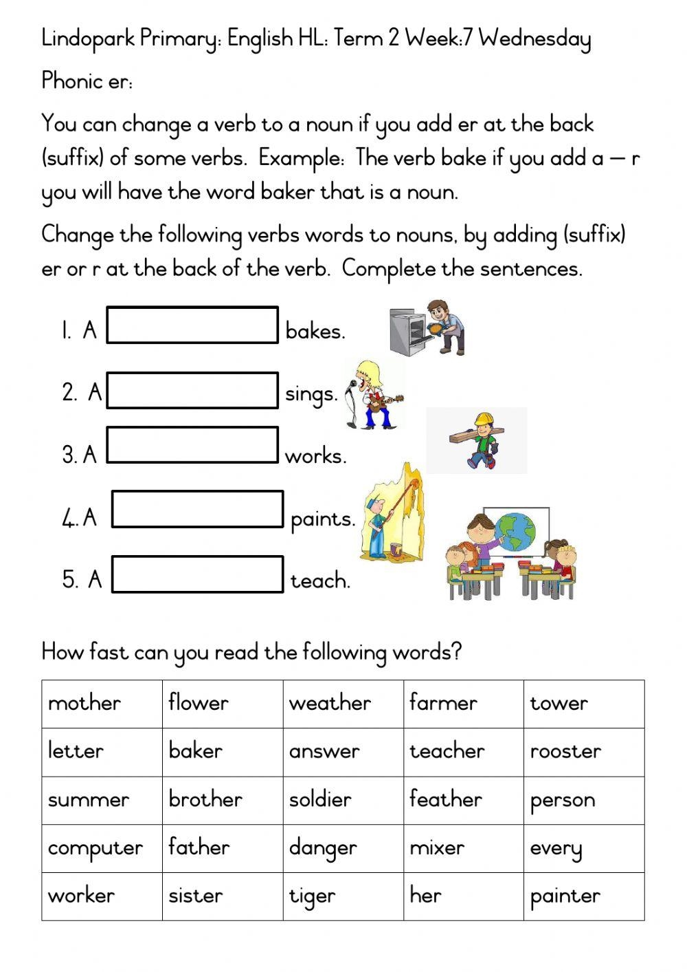 Grade 3 Term 2 Week 7 English Phonic Er Wedneday Worksheet Live Worksheets Library Grade 3 Term 2 Week 7 English Phonic Er Wedneday Worksheet Live Worksheets Library