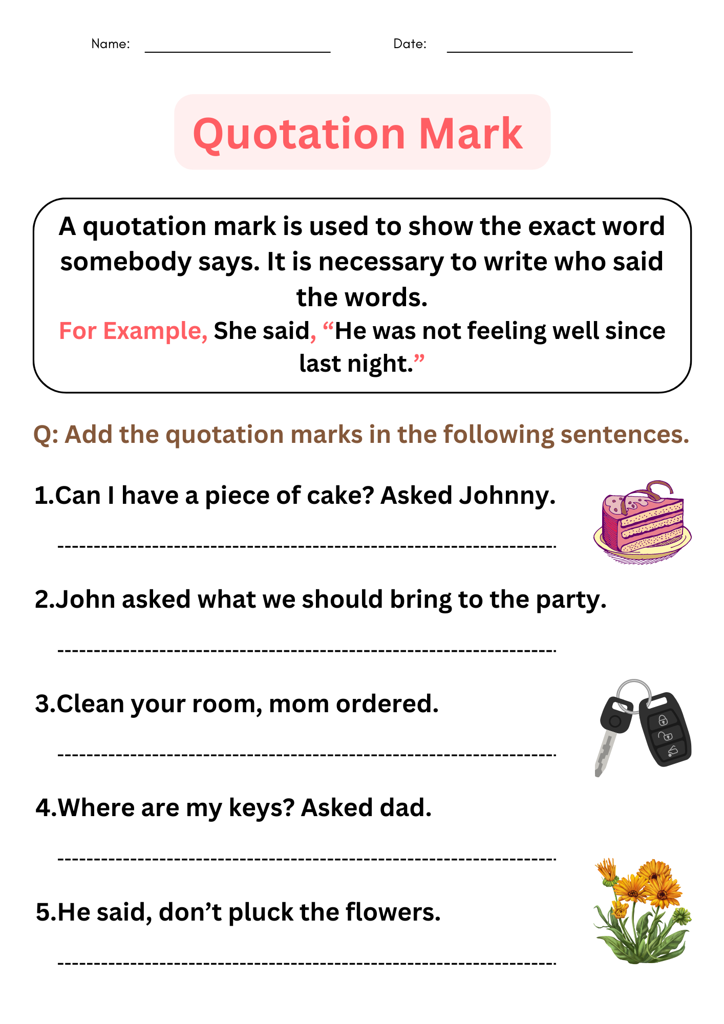 Grammer Quotation Marks Worksheets With Answers For Grade 1 2 3 Made By Teachers Punctuation Worksheets Free Printable Practice For Grades K 12