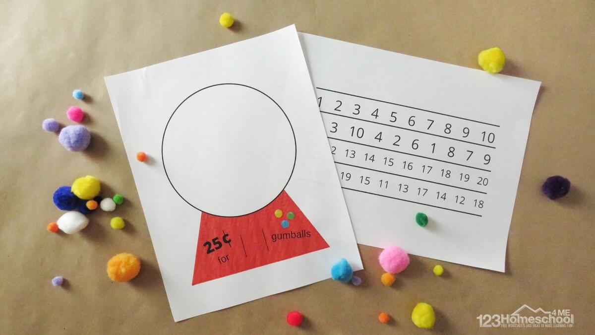 Gumball Counting Activity 123 Homeschool 4 Me Gumball Counting Activity 123 Homeschool 4 Me