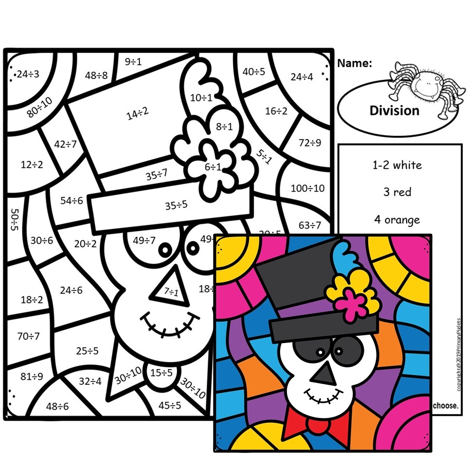 Halloween Division Color By Number Made By Teachers Halloween Division Color By Number Made By Teachers