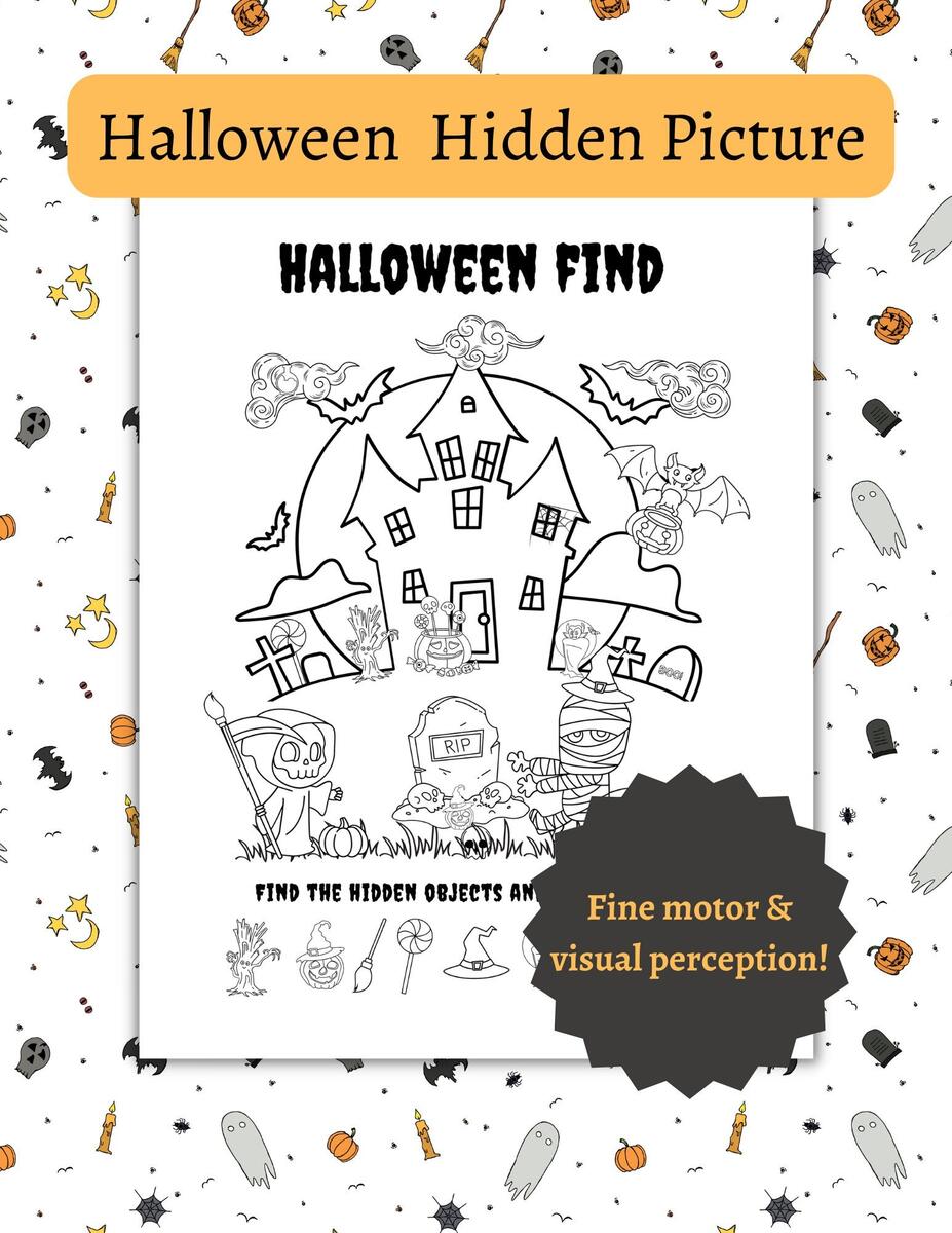 Halloween Fine Motor Hidden Picture Etsy Free Printable I Spy Halloween Coloring Page Game World Of Printables