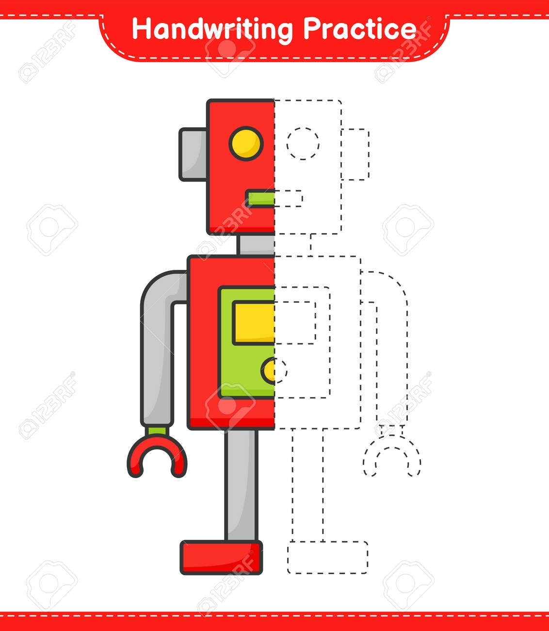 Handwriting Practice Tracing Lines Of Robot Character Educational Children Game Printable Worksheet Vector Illustration Royalty Free SVG Cliparts Vectors And Stock Illustration Image 176741464 Handwriting Practice Tracing Lines Of Robot Character Educational Children Game Printable Worksheet Vector Illustration Royalty Free SVG Cliparts Vectors And Stock Illustration Image 176741464