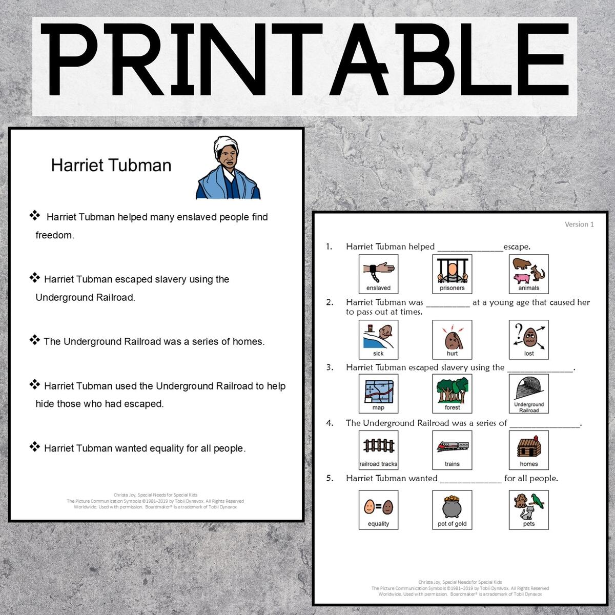 Harriet Tubman Women S History Month Special Education Women In History Rated 4 97 Out Of 5 Based On 30 Reviews 5 0 30 Ratings Special Needs For Special Kids