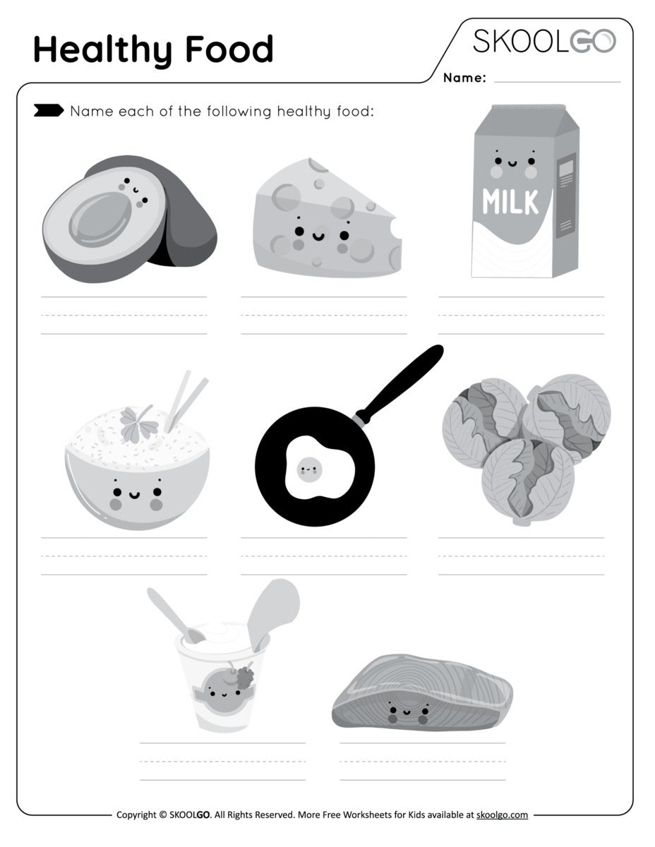 Healthy Food Free Worksheet For Kids SKOOLGO
