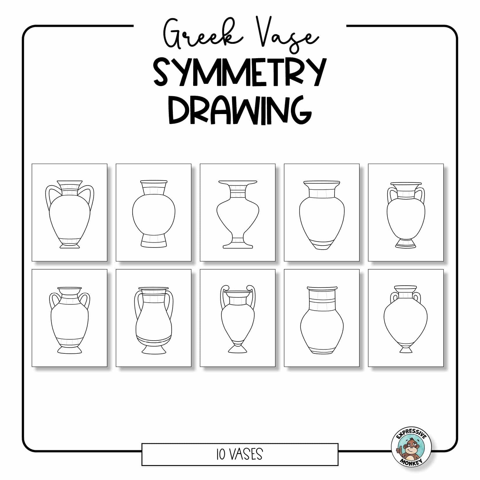 How To Draw A Symmetrical Vase With A Greek Pattern Greek Mythology Coloring Pages Free The Activity Mom