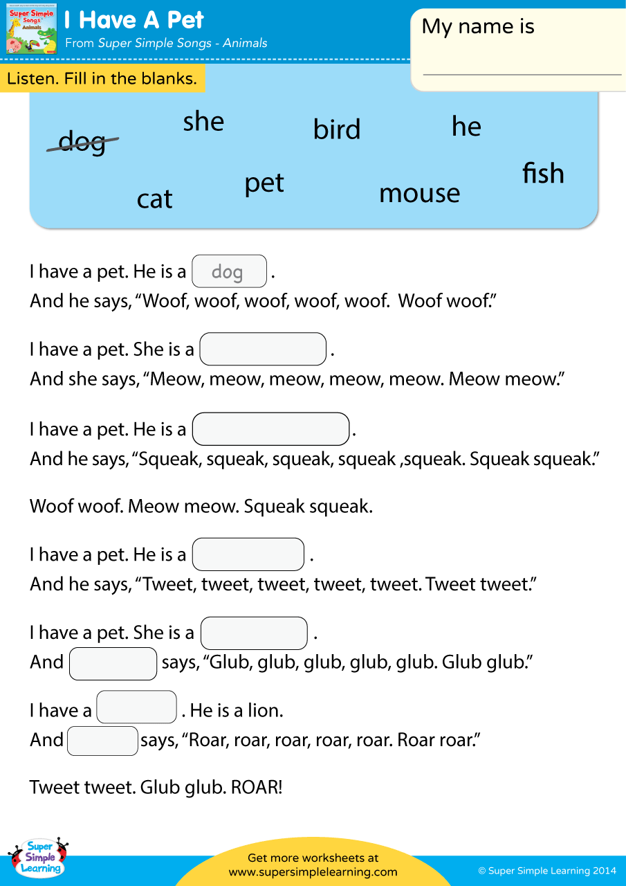 Go Away Worksheet Fill In The Blanks Super Simple