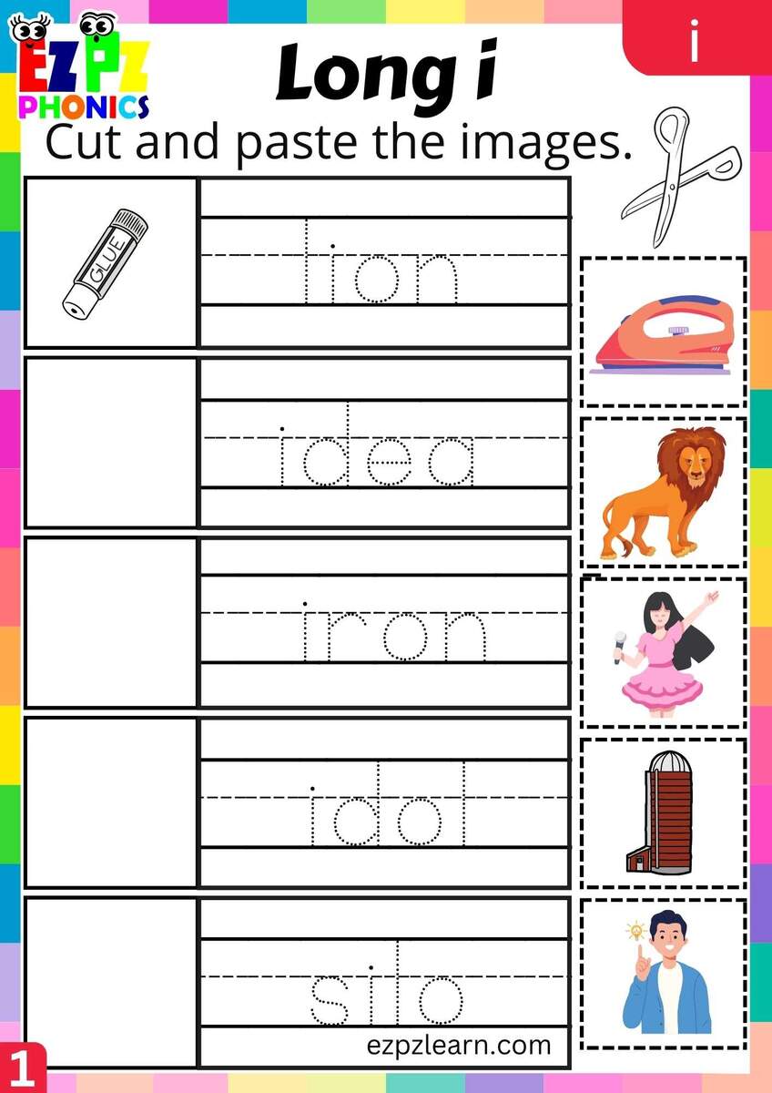 Long I Vowel Pattern FREE Printable Pack Worksheets Library