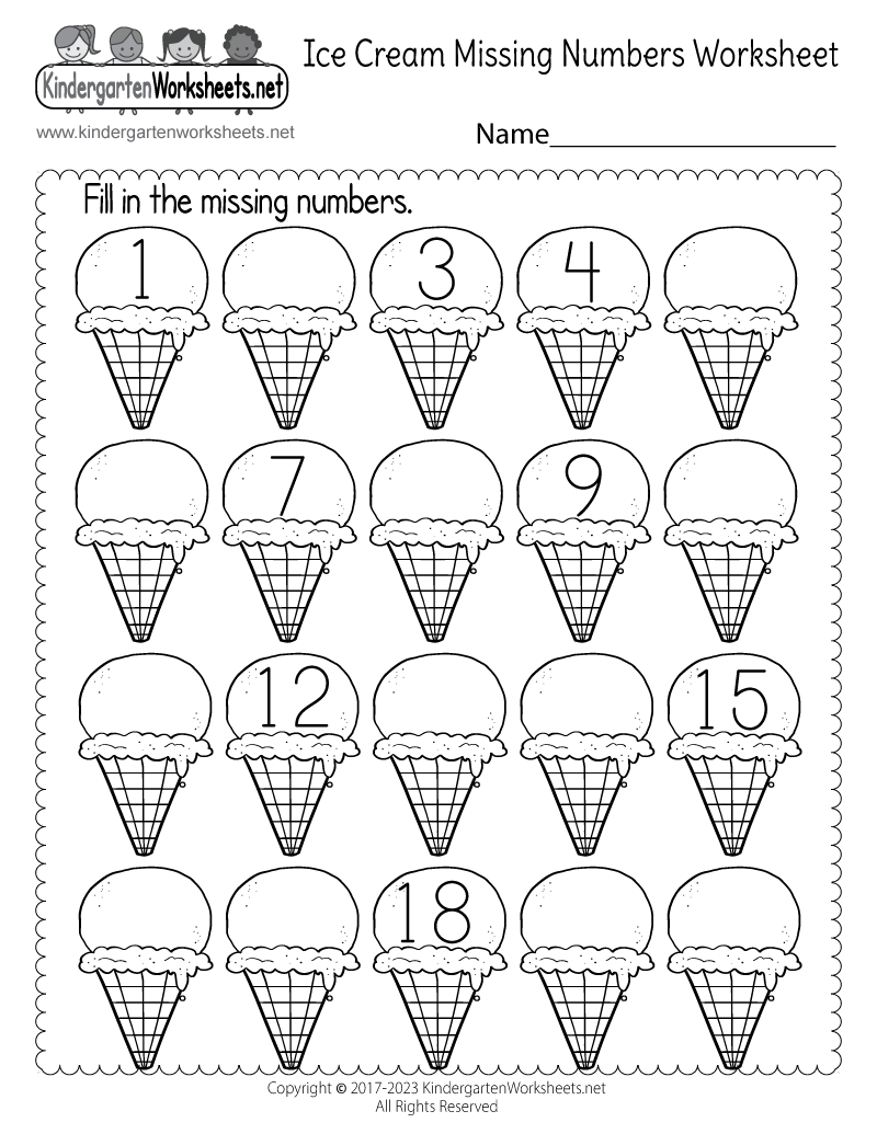 Ice Cream Missing Numbers 1 20 Worksheet Free Printable Digital PDF Fill In The Missing Number 1 20 Fill In The Missing Numbers Worksheet Made By Teachers