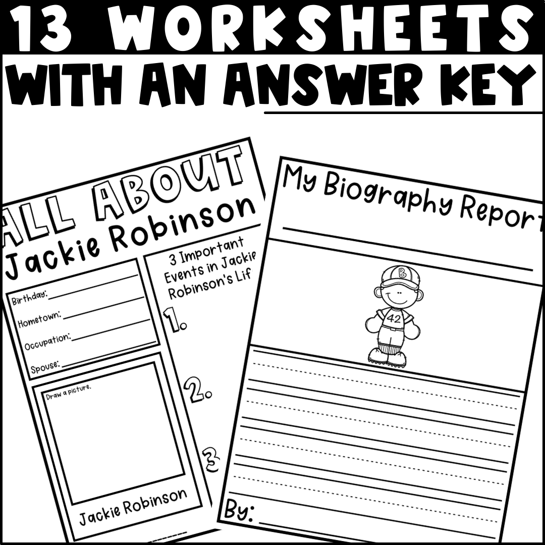 Jackie Robinson Biography Activities Flip Book And Report Black History Month Made By Teachers