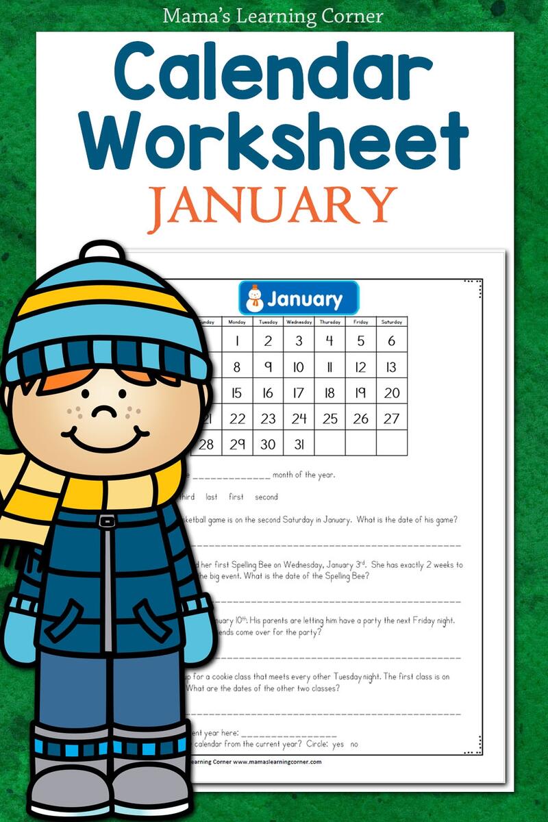 January Calendar Worksheet Free Printable For Kids Mamas Learning Corner January Calendar Worksheet Free Printable For Kids Mamas Learning Corner