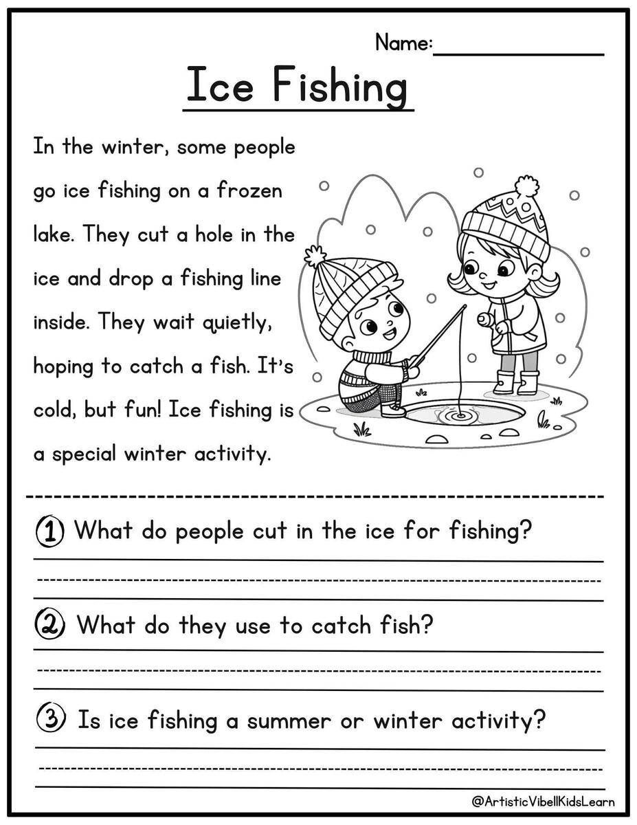 January Reading Comprehension Passages Kindergarten 1st Grade Worksheets Sentences Reading Worksheet Fluency Worksheet English Learing Etsy Israel