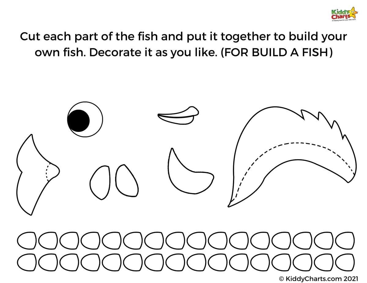 Kids Science Worksheets Parts Of A Fish Activity KiddyCharts Shop