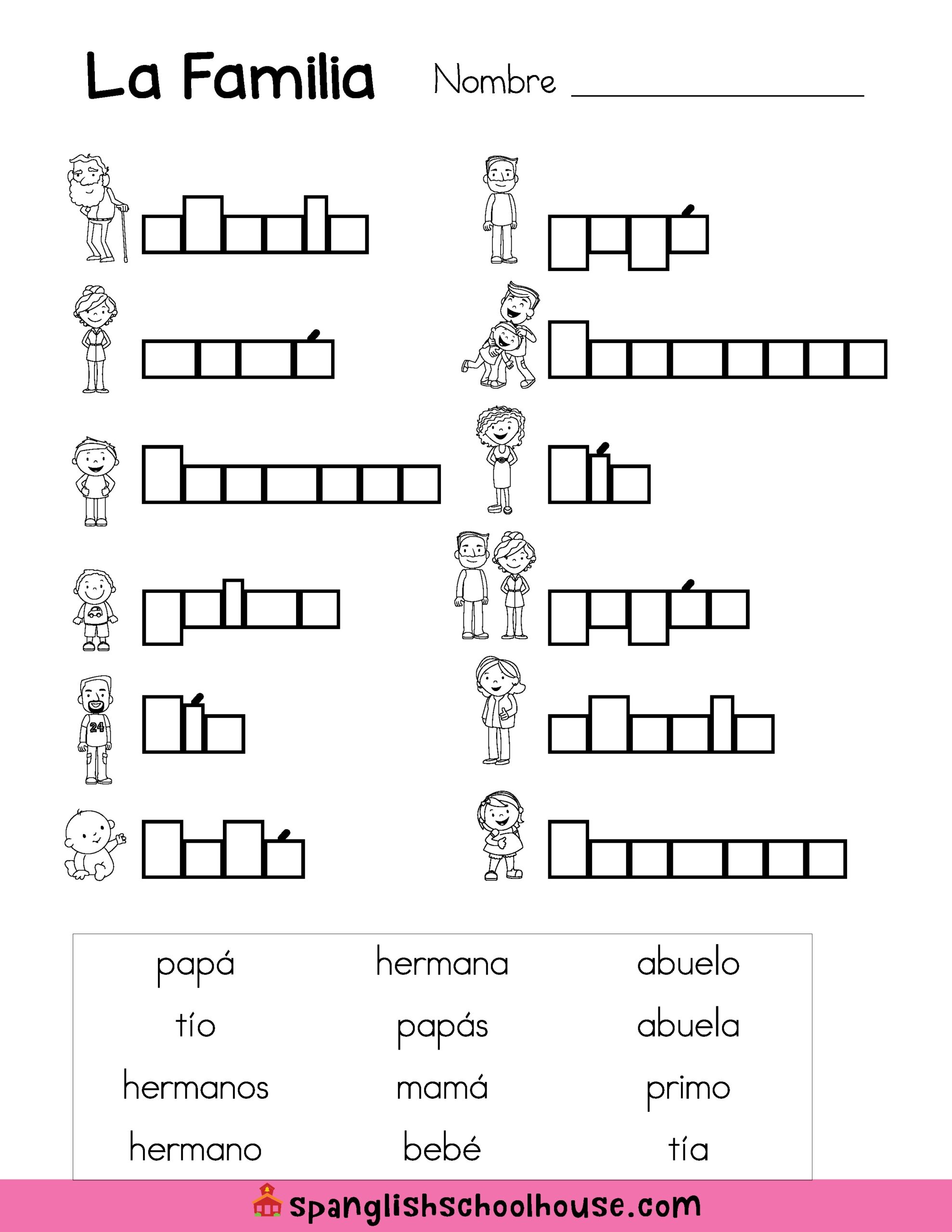 La Familia Family Vocabulary In Spanish Spanglish Schoolhouse