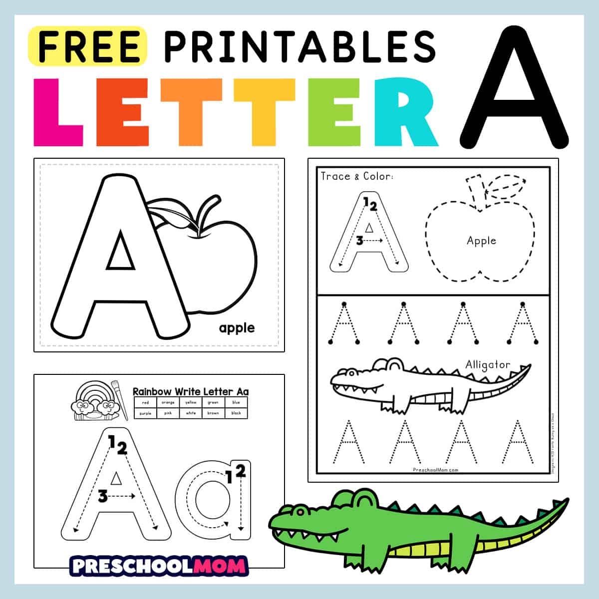Letter A Worksheets 50 Free PDF Printables Daydream Into Reality