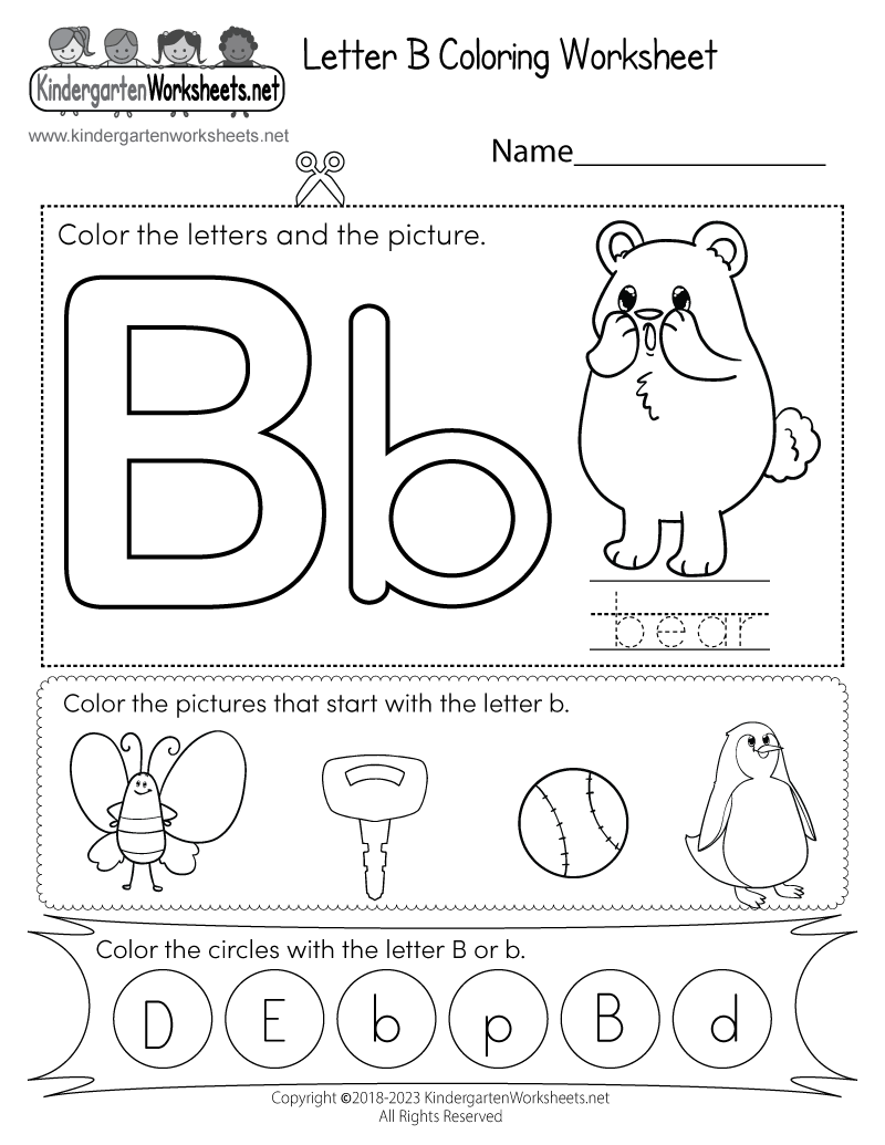 Letter B Coloring Worksheet Free Printable Digital PDF Letter B Sound Phonics Worksheets Tree Valley Academy