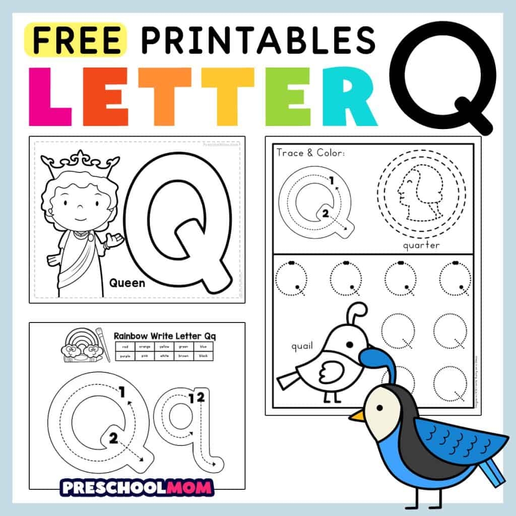 Letter Q Preschool Printables Preschool Mom Free Printable Letter Q Coloring Worksheet