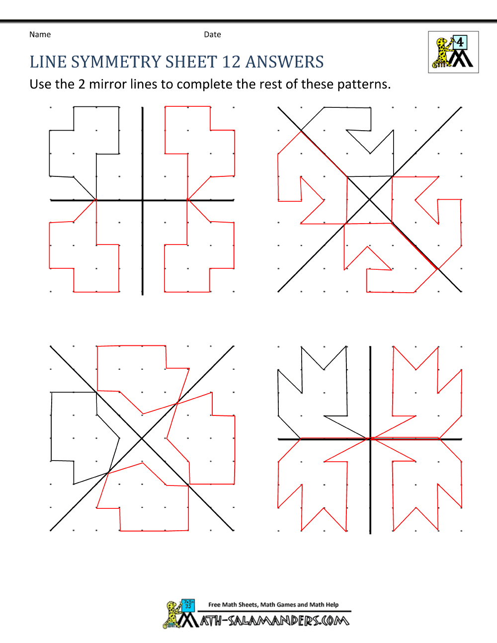 Line Symmetry Sheet 12 Answers 14 Lines Of Symmetry Worksheets Free PDF At Worksheeto