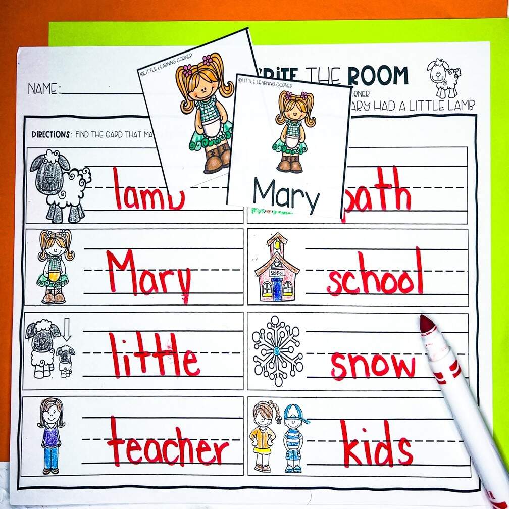 Mary Had A Little Lamb Activities And Printables Little Learning Corner Mary Had A Little Lamb Activities And Printables Little Learning Corner