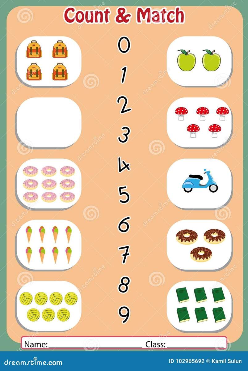Free Printable Number Matching Worksheets For Kindergarten And Preschool Count And Match 1 10 MegaWorkbook