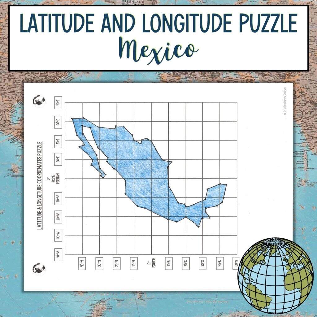 Mexico Latitude And Longitude Practice Puzzle