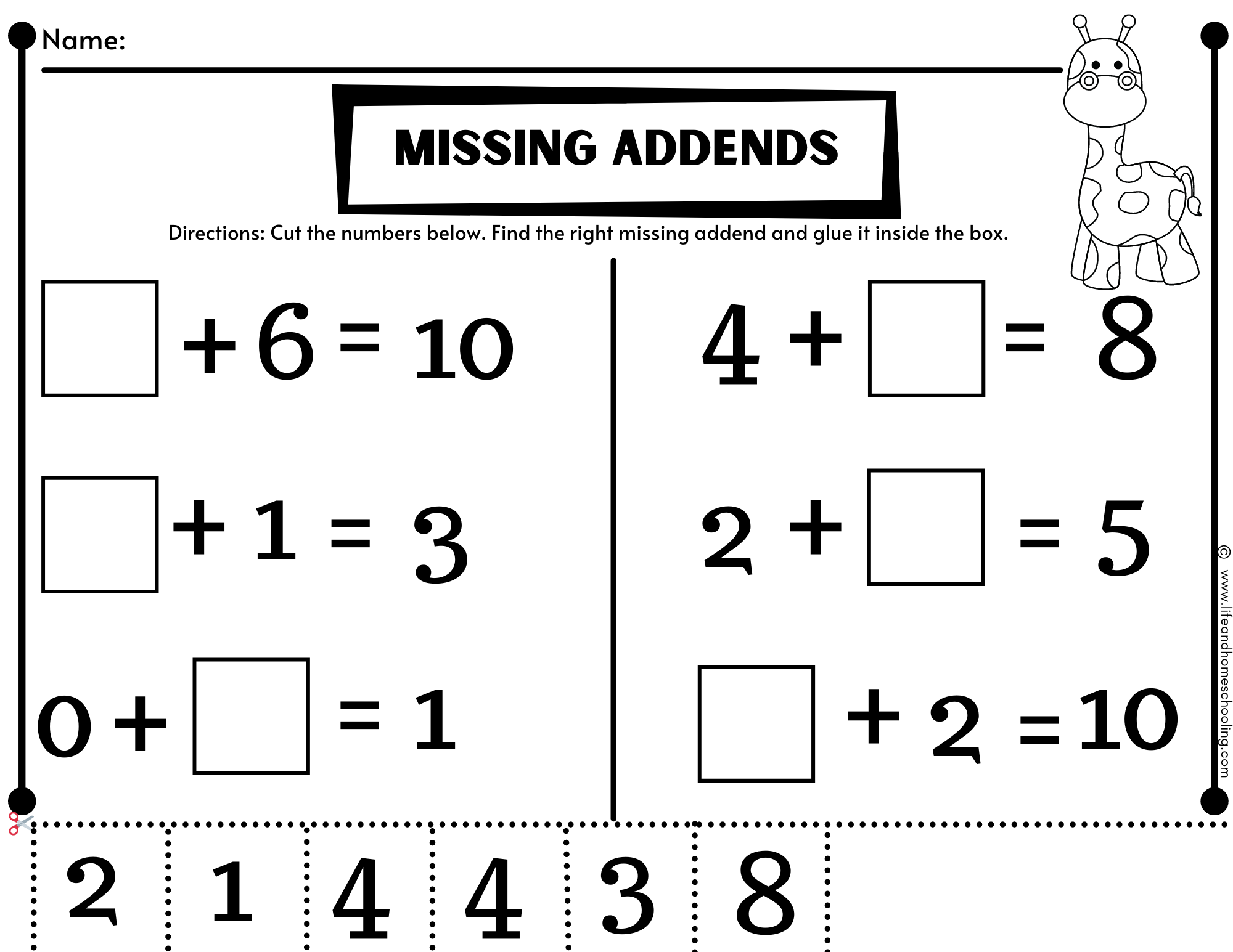 Missing Addends Made By Teachers 1st Grade Parts Of Whole Missing Addend Sum Under 20 Worksheets For Free ArgoPrep
