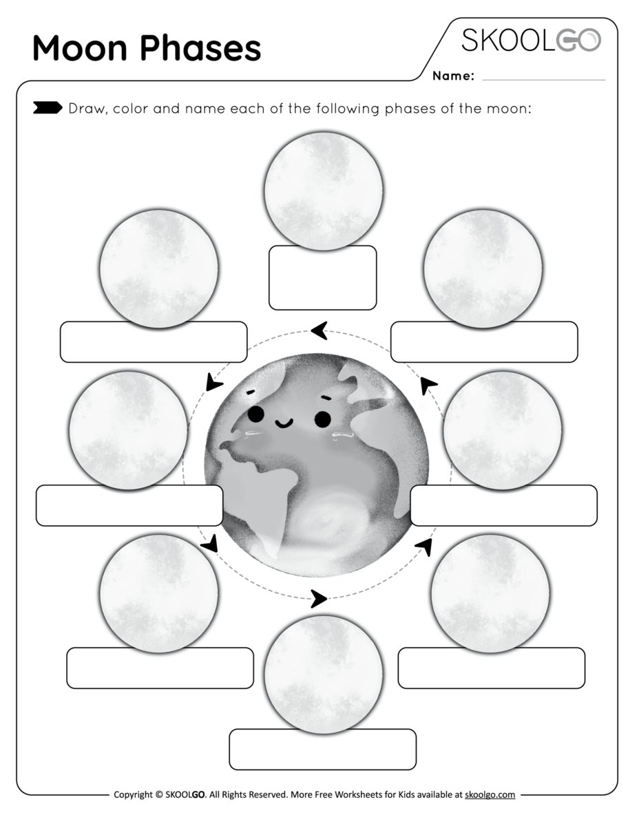 Phases Of The Moon Space Crafts For Kids With Moon Phases Worksheet