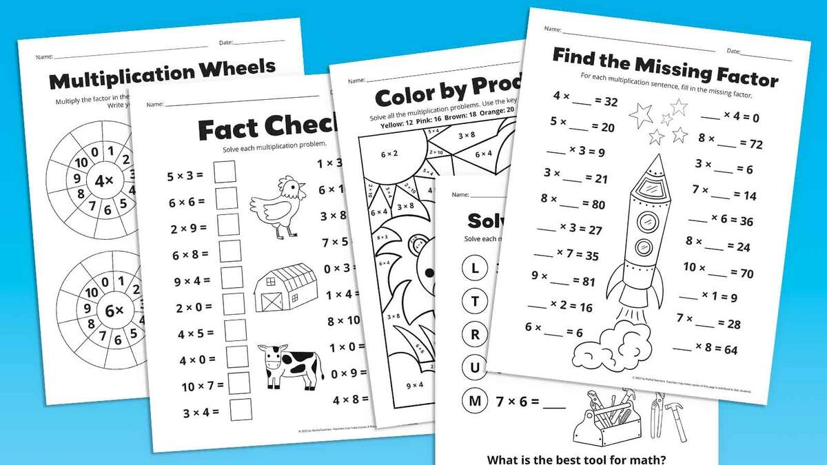 Multiplication To 5x5 Worksheets For 2nd Grade